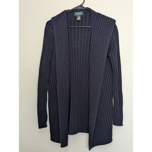 Lauren Ralph Lauren Women’s Medium Hooded Heavy Knit Ribbed Sweater